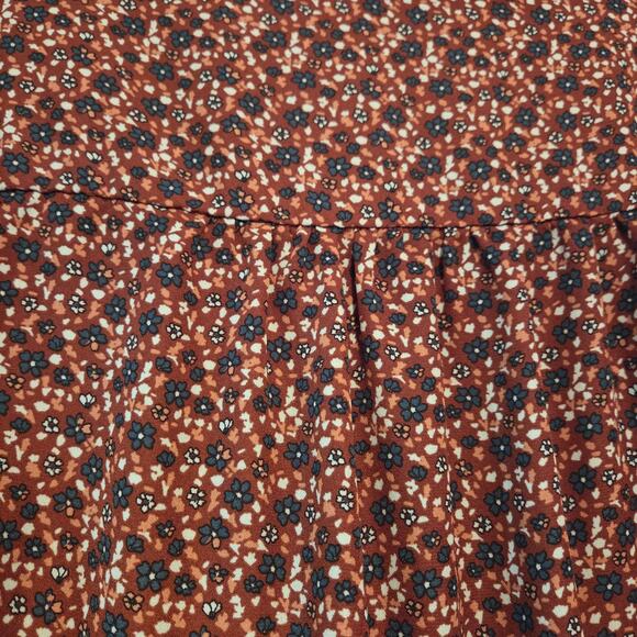 Blue Rain Floral Peasant Blouse Puffy Sleeves sz medium - Picture 8 of 8